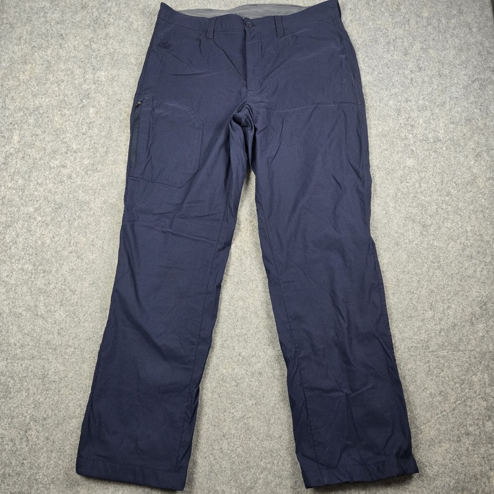 Eddie Bauer Pants Mens 36x32 Blue Fleece Lined Tech Pants Hiking Outdoor